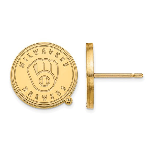 SS w/GP MLB  Milwaukee Brewers Small Disc Earrings