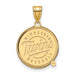 The SS Gold-plated MLB Minnesota Twins Script Baseball Large Pendant features the team's logo and a circular engraved "Minnesota Twins Baseball" design by LogoArt.