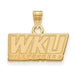 Show your spirit with the 10ky Western Kentucky University Small WKU Pendant, featuring bold "WKU" above "HILLTOPPERS" and a convenient top loop—an eye-catching LogoArt jewelry piece for true Hilltoppers fans.