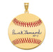 Gold-plating over Sterling Silver Walter BUCK Leonard Hall of Fame Signature Large Epoxy Baseball Pendant