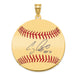 Gold-plating over Sterling Silver Craig Biggio Hall of Fame Signature Large Epoxy Baseball Pendant