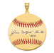 Gold-plating over Sterling Silver Jim CATFISH Hunter Hall of Fame Signature Large Epoxy Baseball Pendant