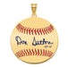 Gold-plating over Sterling Silver Don Sutton Hall of Fame Signature Large Epoxy Baseball Pendant