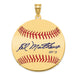 Gold-plating over Sterling Silver Eddie Mathews Hall of Fame Signature Large Epoxy Baseball Pendant