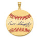 Gold-plating over Sterling Silver Enos Slaughter Hall of Fame Signature Large Epoxy Baseball Pendant