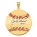 Gold-plating over Sterling Silver John JACK Morris Hall of Fame Signature Large Epoxy Baseball Pendant