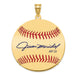 Gold-plating over Sterling Silver Juan Marichal Hall of Fame Signature Large Epoxy Baseball Pendant