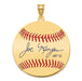 Gold-plating over Sterling Silver Joe Morgan Hall of Fame Signature Large Epoxy Baseball Pendant