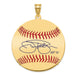 Gold-plating over Sterling Silver James JIM Palmer Hall of Fame Signature Large Epoxy Baseball Pendant