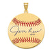 Gold-plating over Sterling Silver James JIM Rice Hall of Fame Signature Large Epoxy Baseball Pendant