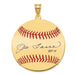 Gold-plating over Sterling Silver Joe Torre Hall of Fame Signature Large Epoxy Baseball Pendant