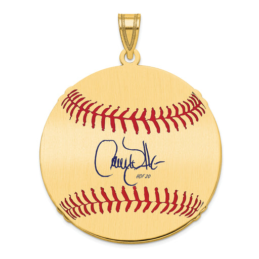 Gold-plating over Sterling Silver Larry Walker Hall of Fame Signature Large Epoxy Baseball Pendant
