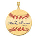 Gold-plating over Sterling Silver Monte Irvin Hall of Fame Signature Large Epoxy Baseball Pendant