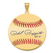 Gold-plating over Sterling Silver Phil Rizzuto Hall of Fame Signature Large Epoxy Baseball Pendant
