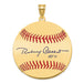 Gold-plating over Sterling Silver Rodney Carew Hall of Fame Signature Large Epoxy Baseball Pendant