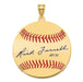 Gold-plating over Sterling Silver Rick Ferrell Hall of Fame Signature Large Epoxy Baseball Pendant