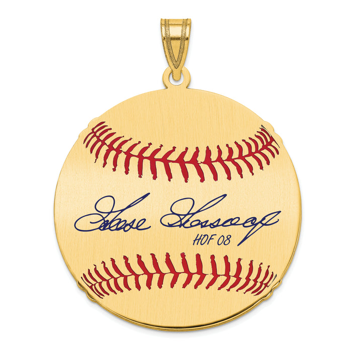 Gold-plating over Sterling Silver Rich GOOSE Gossage Hall of Fame Signature Large Epoxy Baseball Pendant