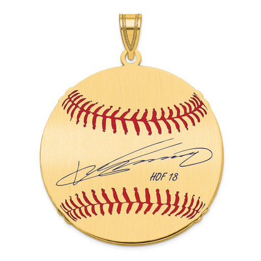 Gold-plating over Sterling Silver Vladimir Guerrero Hall of Fame Signature Large Epoxy Baseball Pendant