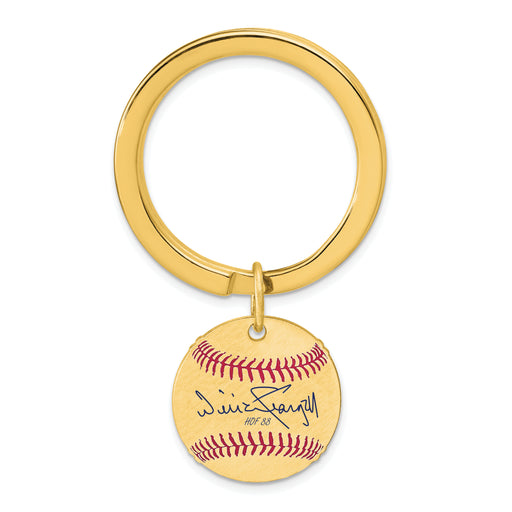 Gold-plating over Sterling Silver Wilver WILLIE Stargell Hall of Fame Signature Epoxy Baseball Keychain
