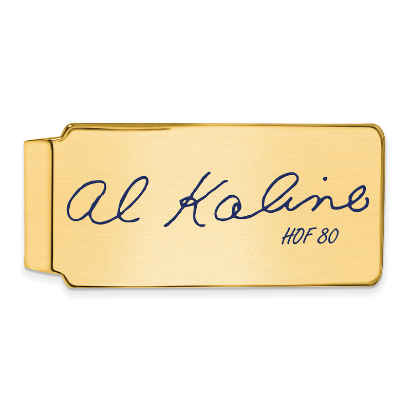 Gold-plating over Sterling Silver Al Kaline Hall of Fame Signature Epoxy Money Clip