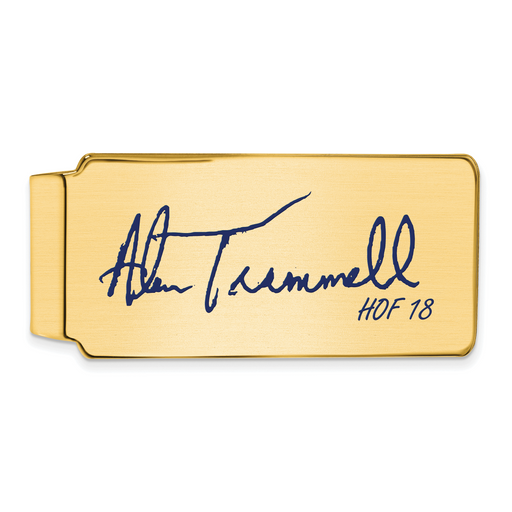 Gold-plating over Sterling Silver Alan Trammell Hall of Fame Signature Epoxy Money Clip