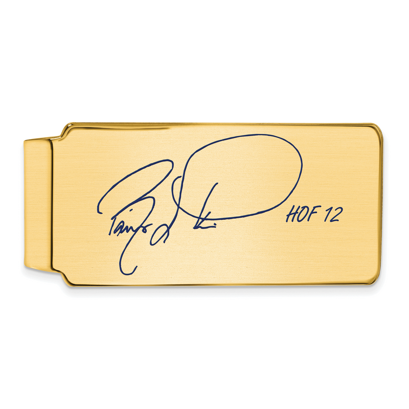 Gold-plating over Sterling Silver Barry Larkin Hall of Fame Signature Epoxy Money Clip