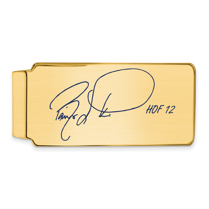 Gold-plating over Sterling Silver Barry Larkin Hall of Fame Signature Epoxy Money Clip