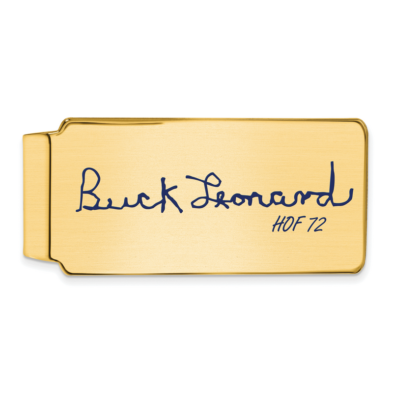 Gold-plating over Sterling Silver Walter BUCK Leonard Hall of Fame Signature Epoxy Money Clip