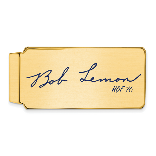 Gold-plating over Sterling Silver Bob Lemon Hall of Fame Signature Epoxy Money Clip
