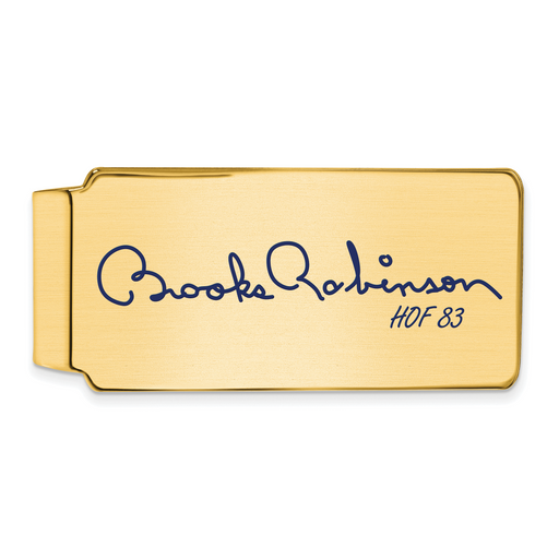 Gold-plating over Sterling Silver Brooks Robinson Hall of Fame Signature Epoxy Money Clip