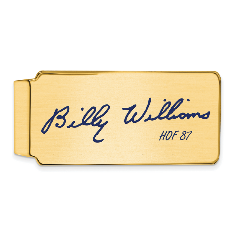 Gold-plating over Sterling Silver Billy Williams Hall of Fame Signature Epoxy Money Clip