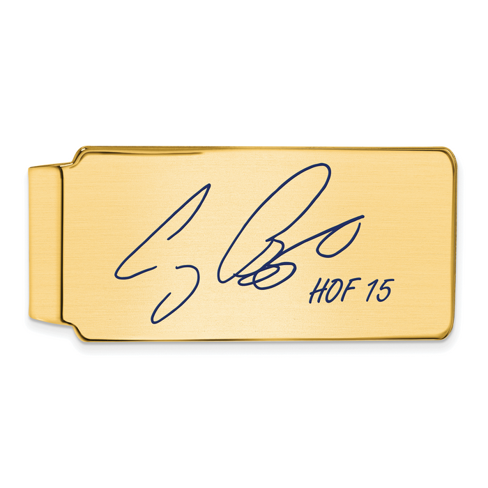 Gold-plating over Sterling Silver Craig Biggio Hall of Fame Signature Epoxy Money Clip