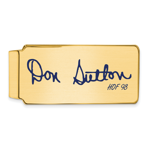Gold-plating over Sterling Silver Don Sutton Hall of Fame Signature Epoxy Money Clip