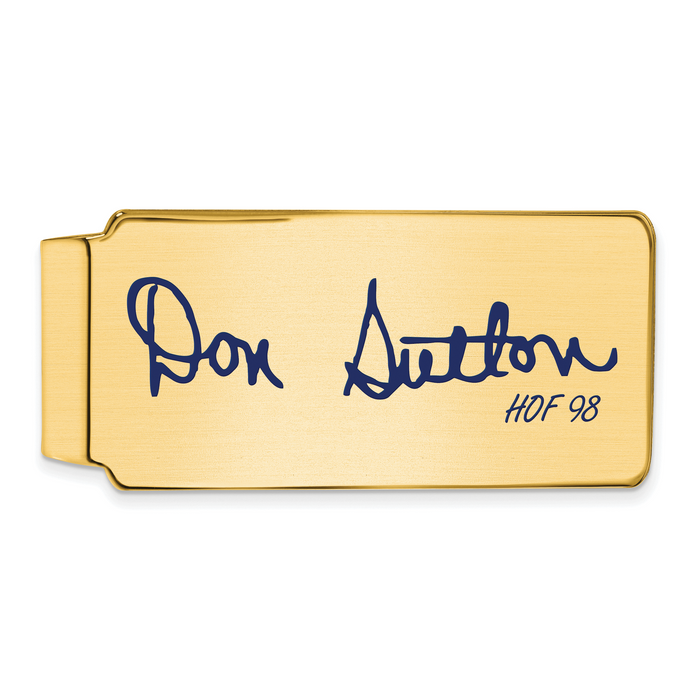 Gold-plating over Sterling Silver Don Sutton Hall of Fame Signature Epoxy Money Clip