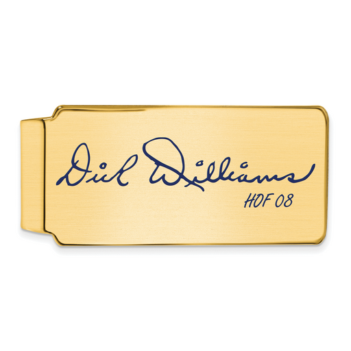 Gold-plating over Sterling Silver Dick Williams Hall of Fame Signature Epoxy Money Clip