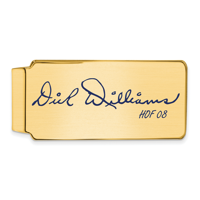 Gold-plating over Sterling Silver Dick Williams Hall of Fame Signature Epoxy Money Clip