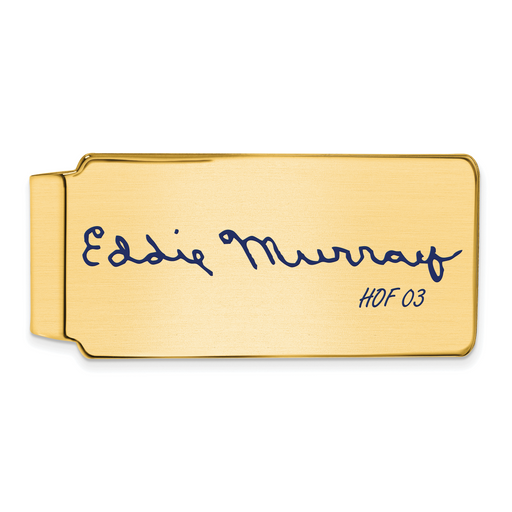 Gold-plating over Sterling Silver Eddie Murray Hall of Fame Signature Epoxy Money Clip