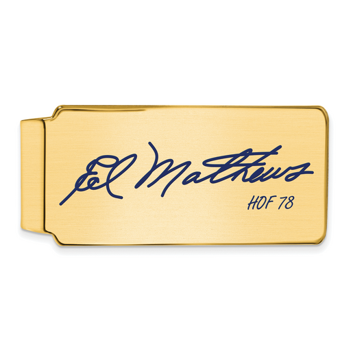 Gold-plating over Sterling Silver Eddie Mathews Hall of Fame Signature Epoxy Money Clip