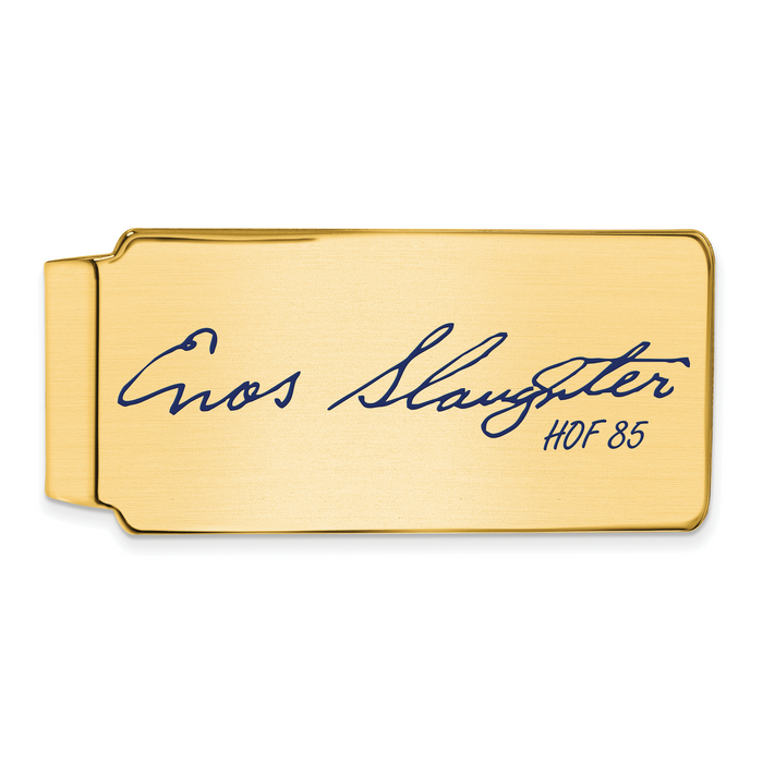 Gold-plating over Sterling Silver Enos Slaughter Hall of Fame Signature Epoxy Money Clip
