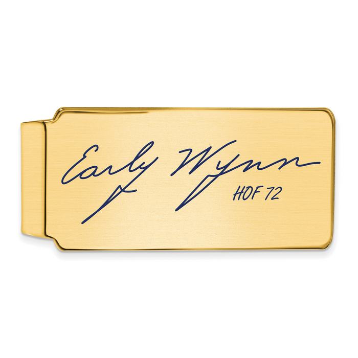 Gold-plating over Sterling Silver Early Wynn Jr Hall of Fame Signature Epoxy Money Clip