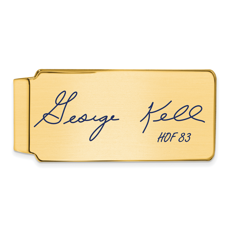 Gold-plating over Sterling Silver George Kell Hall of Fame Signature Epoxy Money Clip