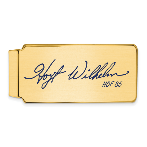 Gold-plating over Sterling Silver Hoyt Wilhelm Hall of Fame Signature Epoxy Money Clip