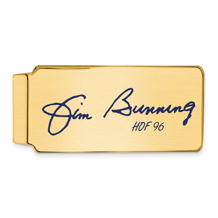 Gold-plating over Sterling Silver Jim Bunning Hall of Fame Signature Epoxy Money Clip