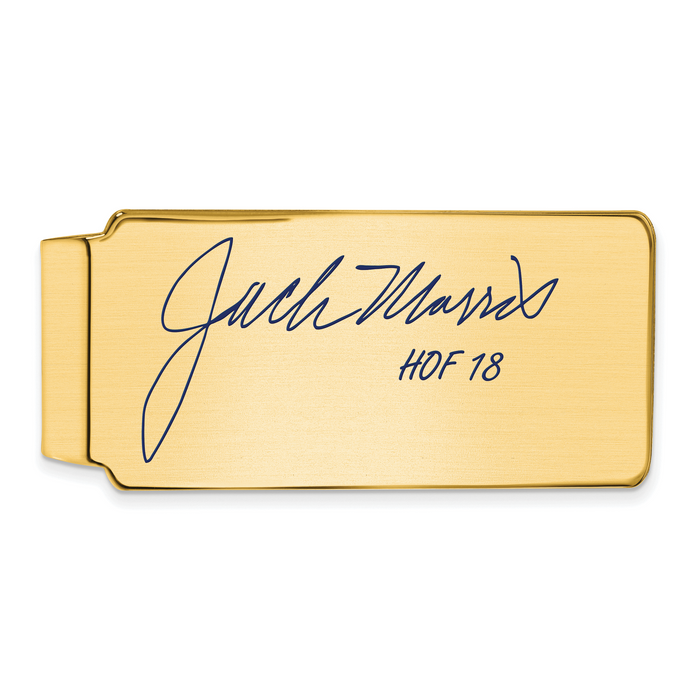 Gold-plating over Sterling Silver John JACK Morris Hall of Fame Signature Epoxy Money Clip
