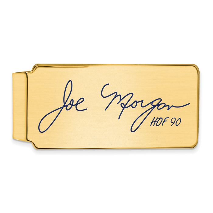 Gold-plating over Sterling Silver Joe Morgan Hall of Fame Signature Epoxy Money Clip