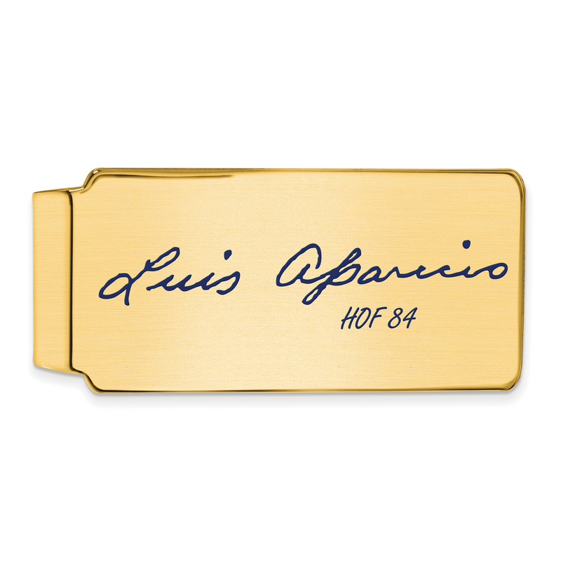 Gold-plating over Sterling Silver Luis Aparicio Hall of Fame Signature Epoxy Money Clip