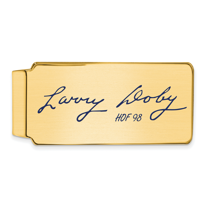 Gold-plating over Sterling Silver Larry Doby Hall of Fame Signature Epoxy Money Clip