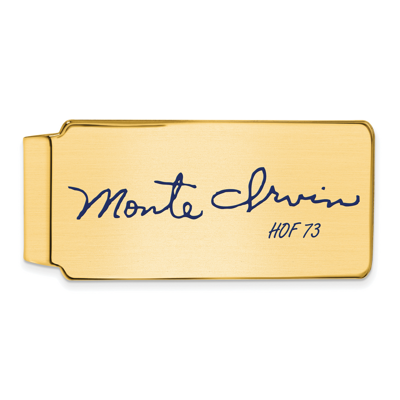 Gold-plating over Sterling Silver Monte Irvin Hall of Fame Signature Epoxy Money Clip