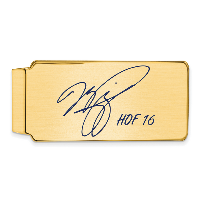 Gold-plating over Sterling Silver Mike Piazza Hall of Fame Signature Epoxy Money Clip