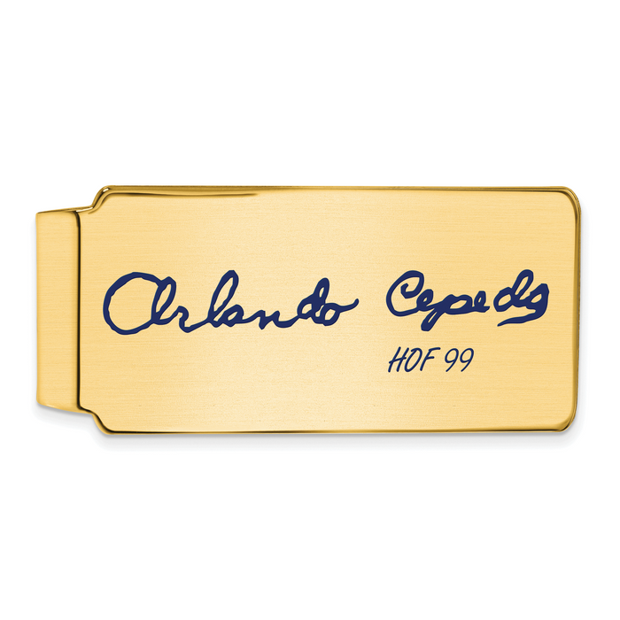 Gold-plating over Sterling Silver Orlando Cepeda Hall of Fame Signature Epoxy Money Clip